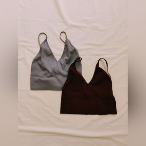 Ribbed triangle bralettes